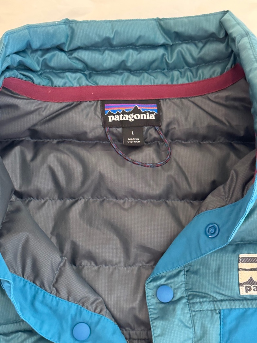 Patagonia Women’s 600 Fill Down Snap-T Pullover Puffer Jacket GUC Sz L - Picture 6 of 11
